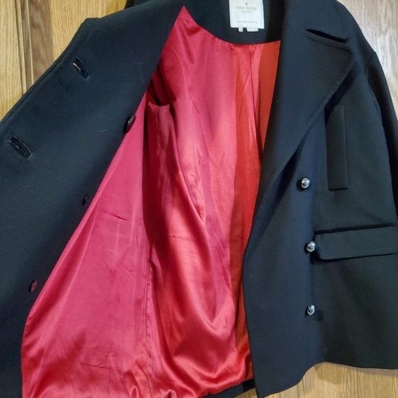 Kate Spde Broome Street Double Breasted Pea Coat Black Size XS - Picture 7 of 10